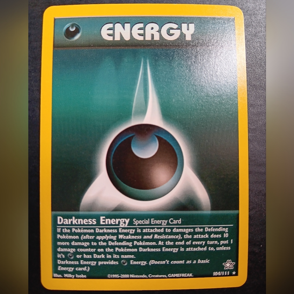 Darkness Energy Pokemon Card - Neo Genesis - 104/111 Rare Non-Holo